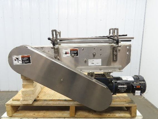 Arrowhead 3.25" Tabletop Belt Stainless Bottle Conveyor 36" Chain Drive 460V 3PH