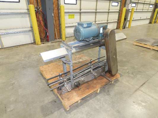 3.25" Tabletop Stainless Bottle Conveyor 2-Belt Shielded Transfer Overhead Drive