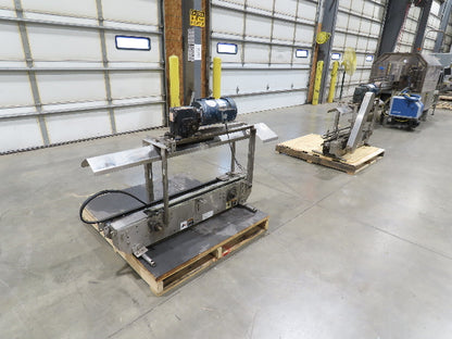 3.25" Tabletop Stainless Bottle Conveyor 2-Belt Shielded Transfer Overhead Drive