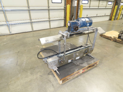 3.25" Tabletop Stainless Bottle Conveyor 2-Belt Shielded Transfer Overhead Drive