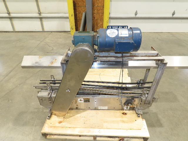 3.25" Tabletop Stainless Bottle Conveyor 2-Belt Shielded Transfer Overhead Drive