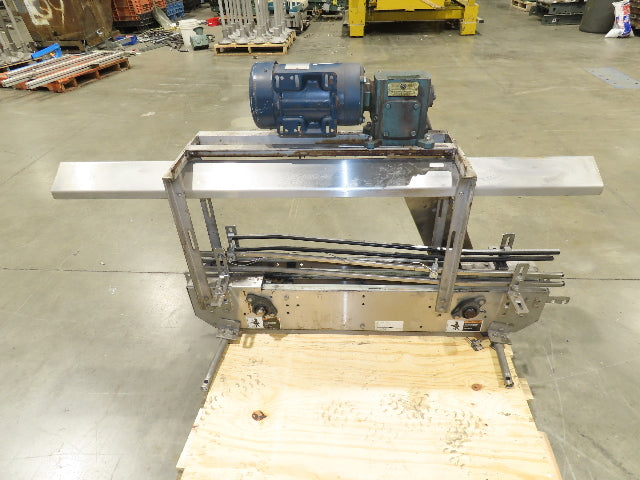 3.25" Tabletop Stainless Bottle Conveyor 2-Belt Shielded Transfer Overhead Drive