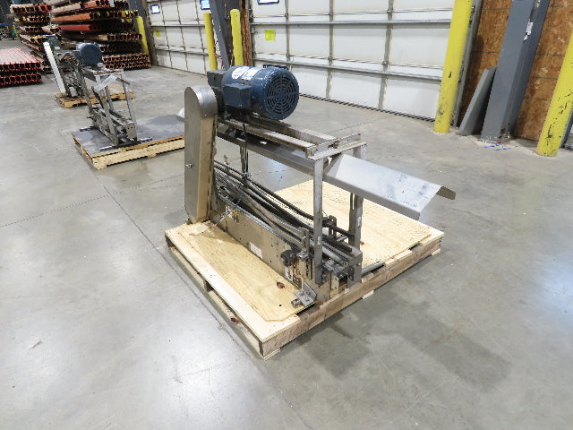 3.25" Tabletop Stainless Bottle Conveyor 2-Belt Shielded Transfer Overhead Drive