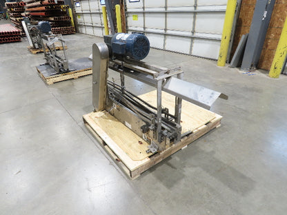 3.25" Tabletop Stainless Bottle Conveyor 2-Belt Shielded Transfer Overhead Drive