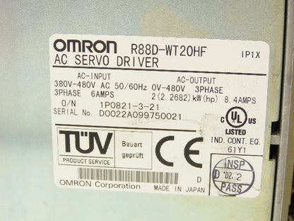 Omron R88D-WT20HF AC Servo Drive 480V 8.4A 2kW 3PH