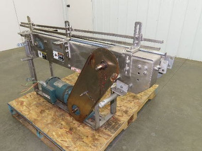3.25" Tabletop Stainless Bottle Conveyor 2-Belt Transfer 48" Drive  -No Chain