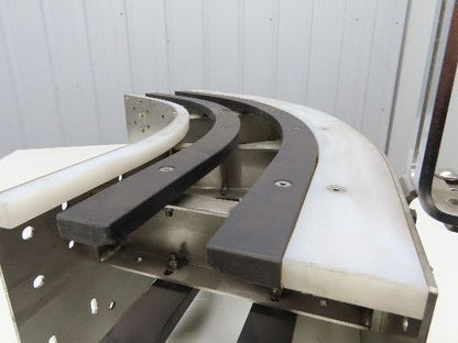 Arrowhead 10" Tabletop Belt Steel Bottle Conveyor 60° Curve 40"L x 7-5/8"H
