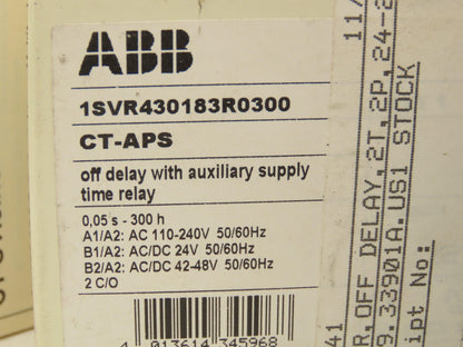 ABB 1SVR430183R0300 Timer Relay Module 110-240V