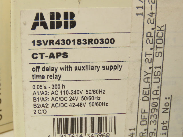 ABB 1SVR430183R0300 Timer Relay Module 110-240V