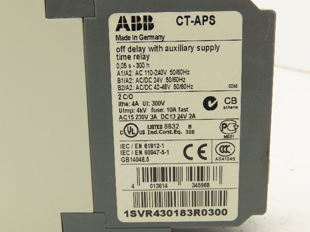ABB 1SVR430183R0300 Timer Relay Module 110-240V