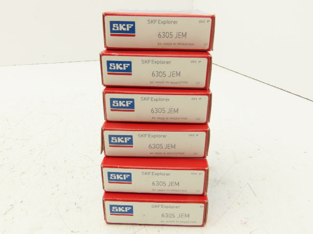 SKF 6305 JEM Deep Groove Ball Bearing 25mm ID 62mm OD Lot of 6