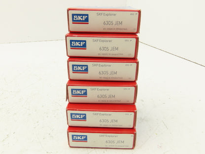 SKF 6305 JEM Deep Groove Ball Bearing 25mm ID 62mm OD Lot of 6