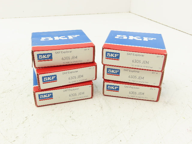SKF 6305 JEM Deep Groove Ball Bearing 25mm ID 62mm OD Lot of 6
