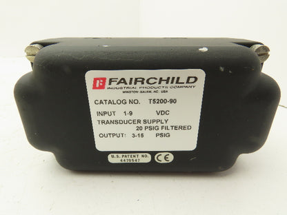 Fairchild T5200-90 Electro Pneumatic Pressure Transducer 1-9VDC 3-15PSIG