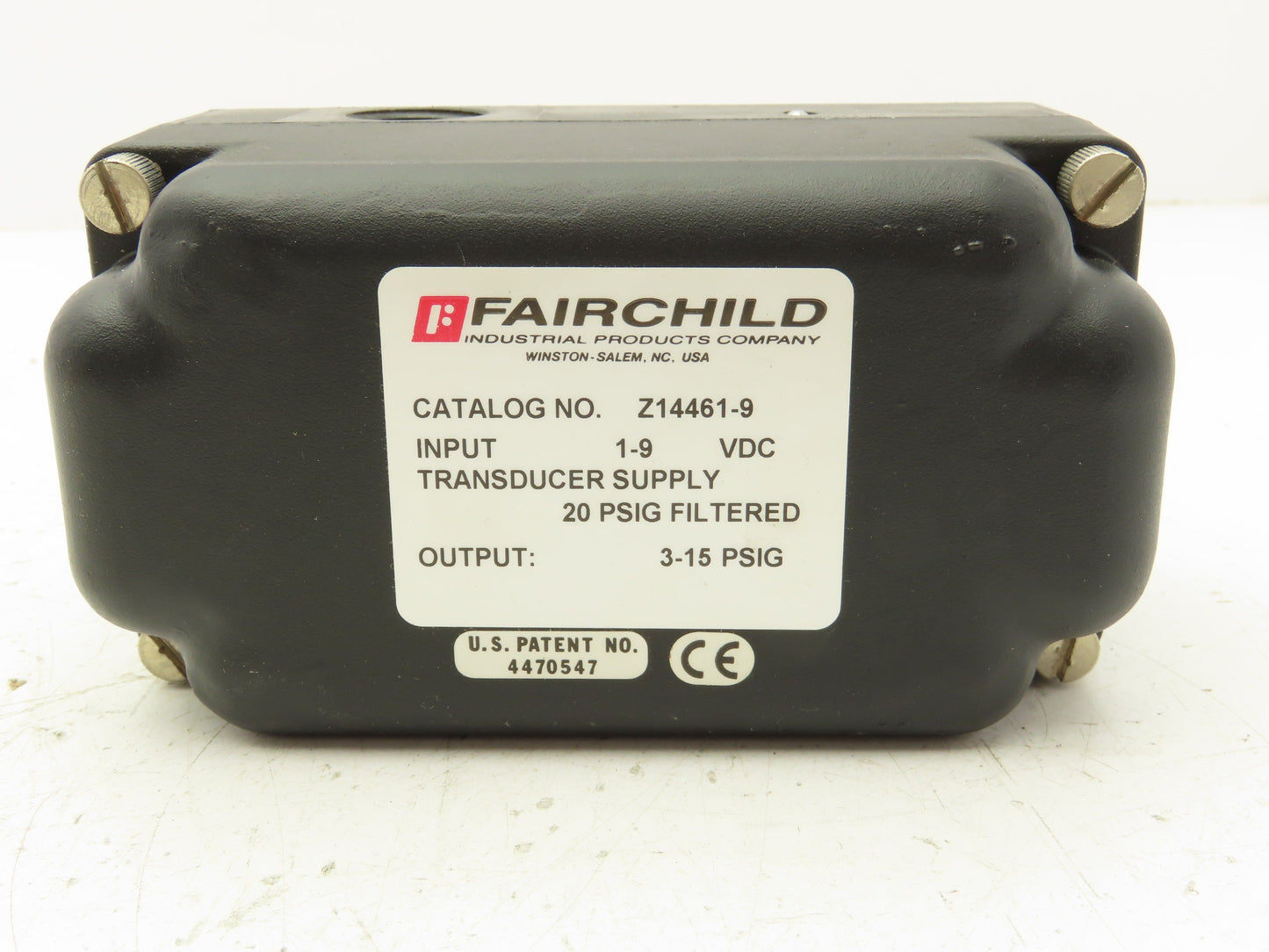 Fairchild Z14461-9 Electro Pneumatic Pressure Transducer 1-9VDC 3-15PSIG