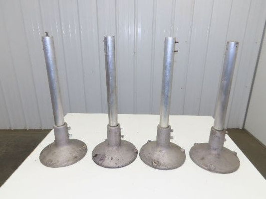 Aluminum Pedestal Base Round Pipe Conveyor Leg Stand Adj Height 24"-28" Set of 4