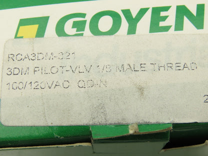 Goyen RCA3DM-321 Solenoid Pilot Valve 1/8" NPT 120V