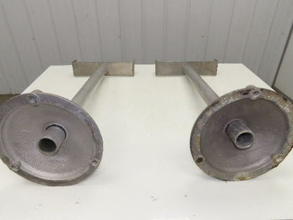 12.5" Tabletop Conveyor Aluminum Pedestal Round Pipe Leg Stand 27"-31"H Set of 2