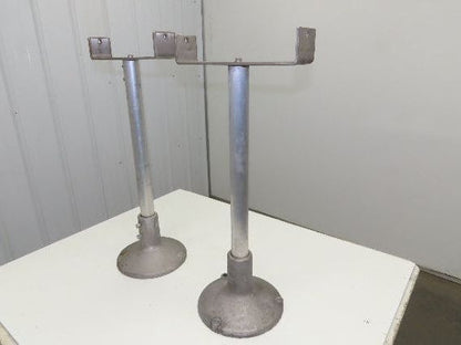 12.5" Tabletop Conveyor Aluminum Pedestal Round Pipe Leg Stand 27"-31"H Set of 2
