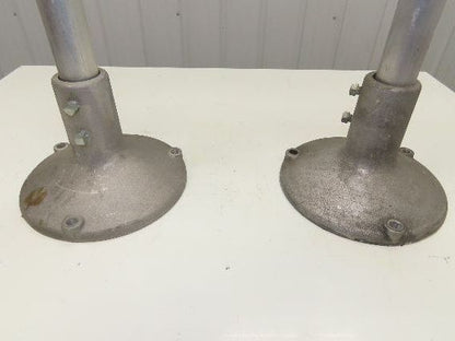 12.5" Tabletop Conveyor Aluminum Pedestal Round Pipe Leg Stand 27"-31"H Set of 2