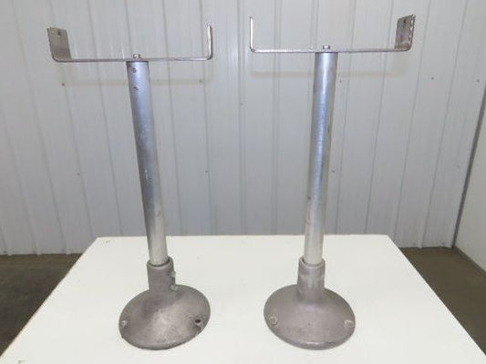 12.5" Tabletop Conveyor Aluminum Pedestal Round Pipe Leg Stand 27"-31"H Set of 2