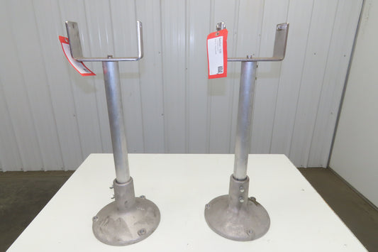7" Tabletop Conveyor Aluminum Pedestal Round Pipe Leg Stand 24"-28"H Set of 2