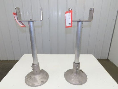 7" Tabletop Conveyor Aluminum Pedestal Round Pipe Leg Stand 24"-28"H Set of 2
