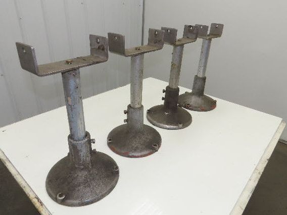 7" Tabletop Conveyor Aluminum Pedestal Round Pipe Leg Stand 16"-20"H Set of 4