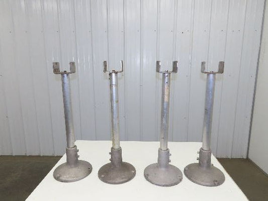 3.75" Tabletop Conveyor Aluminum Pedestal Round Pipe Leg Stand 27"-31"H Set of 4