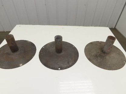 14" Steel Pedestal Base Round Pipe Conveyor Leg Stand Adj Height Lot of 3