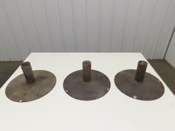 14" Steel Pedestal Base Round Pipe Conveyor Leg Stand Adj Height Lot of 3