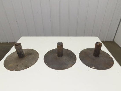 14" Steel Pedestal Base Round Pipe Conveyor Leg Stand Adj Height Lot of 3