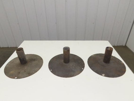 14" Steel Pedestal Base Round Pipe Conveyor Leg Stand Adj Height Lot of 3