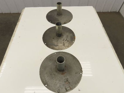 14" Steel Pedestal Base Round Pipe Conveyor Leg Stand Adj Height Lot of 3