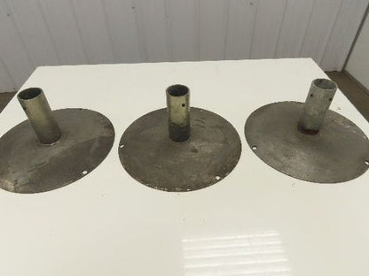 14" Steel Pedestal Base Round Pipe Conveyor Leg Stand Adj Height Lot of 3