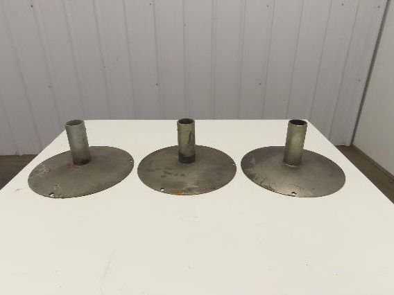 14" Steel Pedestal Base Round Pipe Conveyor Leg Stand Adj Height Lot of 3