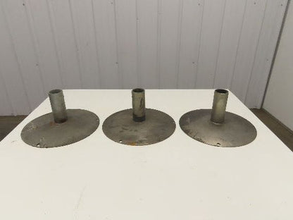 14" Steel Pedestal Base Round Pipe Conveyor Leg Stand Adj Height Lot of 3