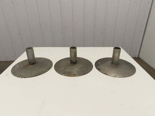 14" Steel Pedestal Base Round Pipe Conveyor Leg Stand Adj Height Lot of 3