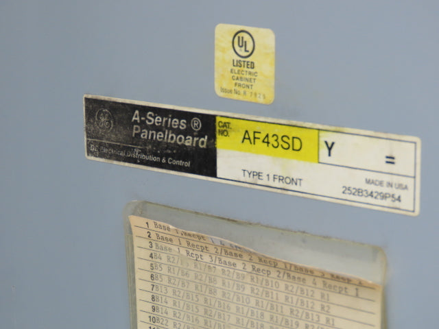 GE AQF1422CBX Panelboard 42 Space 120/240V 1Ph 225A 3 Wire 225A Main Breaker