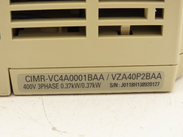 Yaskawa CIMR-VC4A0001BAA VFD AC Inverter Drive 0.37kW 480V 3PH
