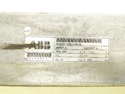 ABB ACS201-1P6-3-00-10 ACS 200 AC VFD Drive 1HP 480V 3PH Broken Cover