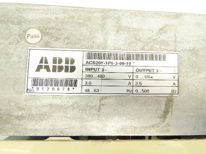 ABB ACS201-1P6-3-00-10 ACS 200 AC VFD Drive 1HP 480V 3PH Broken Cover