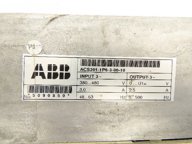 ABB ACS201-1P6-3-00-10 ACS 200 AC VFD Drive 1HP 480V 3PH Broken Cover