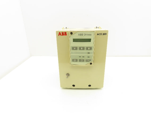 ABB ACS201-1P6-3-00-10 ACS 200 AC VFD Drive 1HP 480V 3PH Broken Cover