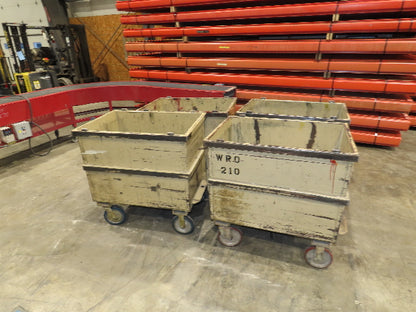 Portable Steel Hopper 1/2 Yard Tote Non-Tilt Towable Cart 36x24x27" Tan