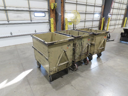 Portable Steel Hopper 1/2 Yard Tote Non-Tilt Towable Cart 36x24x27" Tan