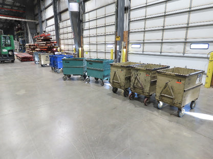 Portable Steel Hopper 1/2 Yard Tote Non-Tilt Towable Cart 36x24x27" Tan