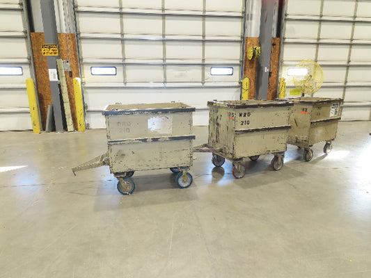 Portable Steel Hopper 1/2 Yard Tote Non-Tilt Towable Cart 36x24x27" Tan