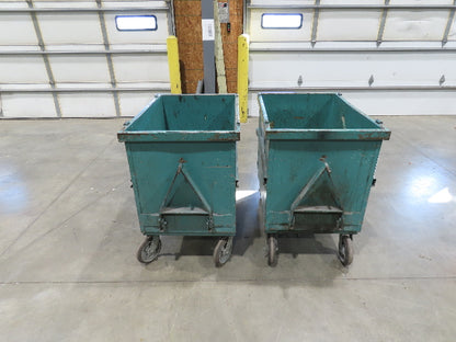 Portable Steel Hopper 1/2 Yard Tote Non-Tilt Towable Cart 36x24x27" Green