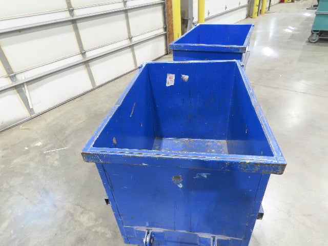 Portable Steel Hopper 1/2 Yard Tote Non-Tilt Towable Cart 36x24x27" Blue
